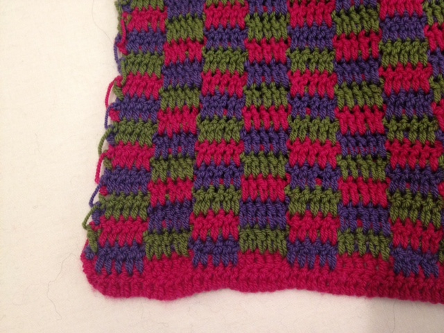 ３色で編むミニショール