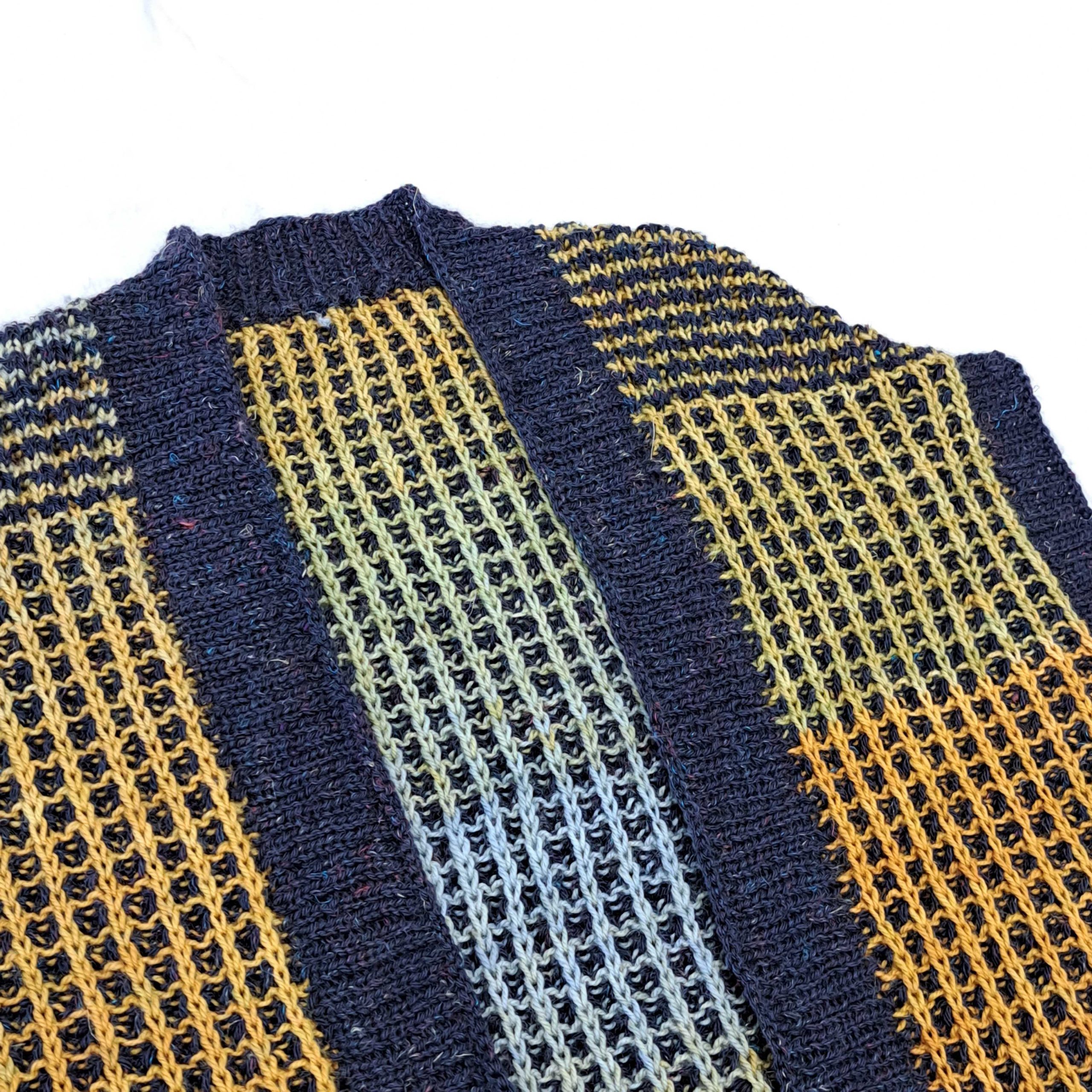 英文パターンで編むTUCK STITCHのベスト(土曜午後クラス)