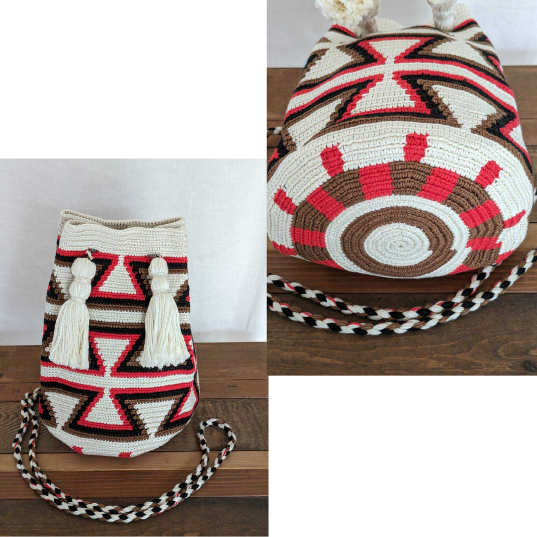 かぎ針の編み込み”ワユー”バッグ