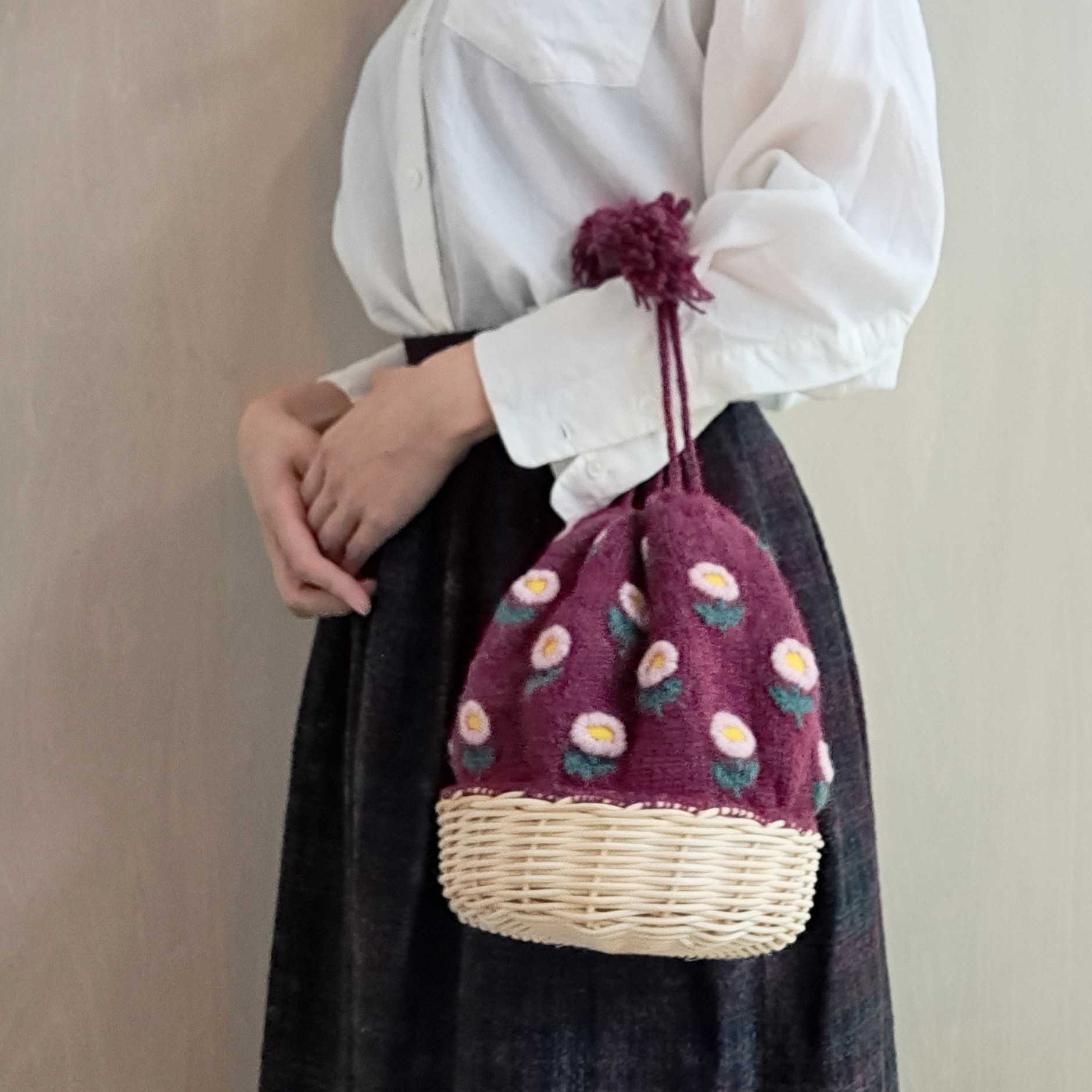 【BasketMoon×伊吹広子】 かごと編み地を編むバッグ（土曜午後クラス）